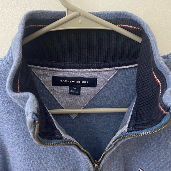 Men’s Tommy Hilfiger 1/4 Quarter Zip, Light Blue, Size Small 100% cotton - Picture 2 of 3